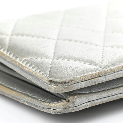 Chanel Metallic Lambskin Quilted Yen Wallet Silver 10 of 16
