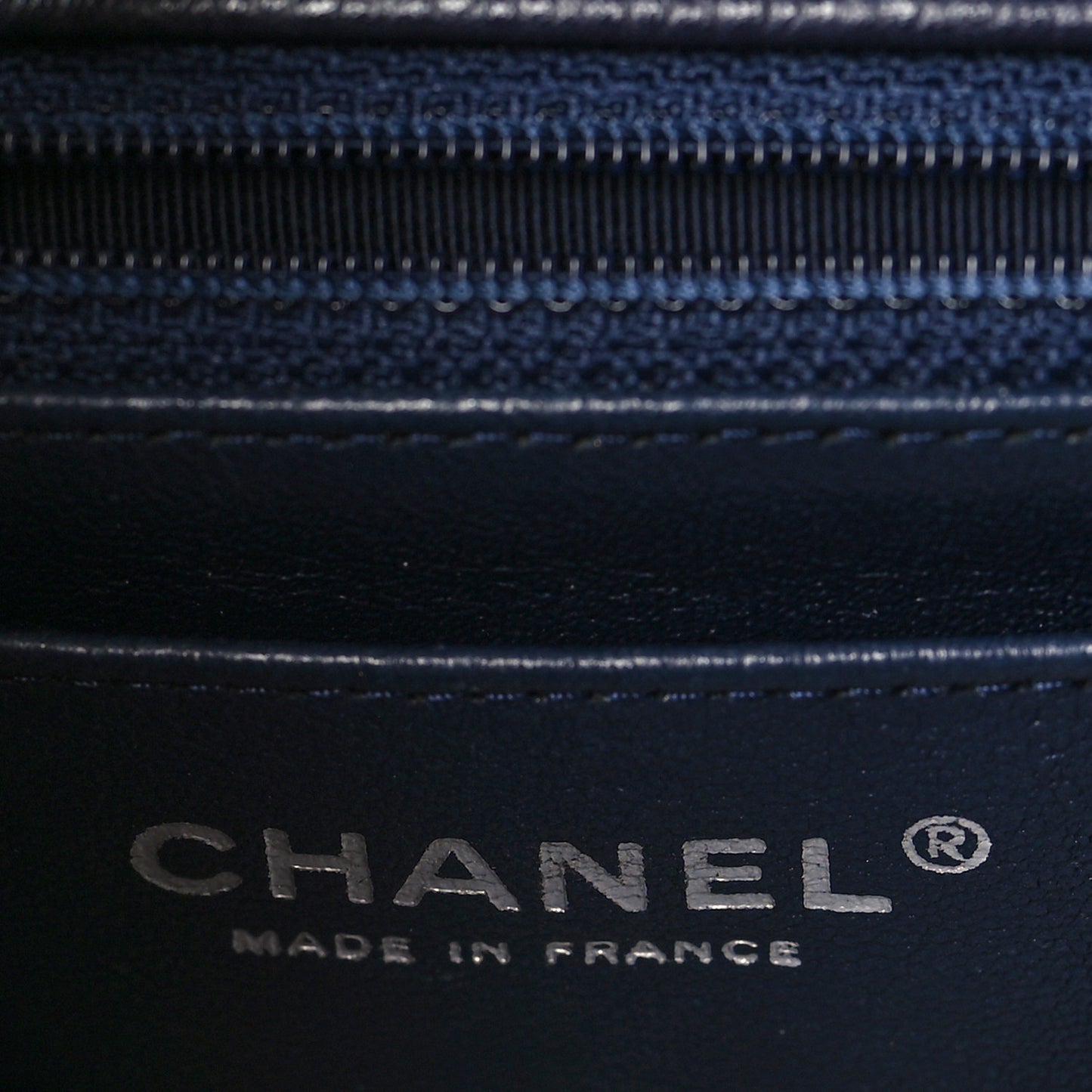 Caviar Quilted Mini Rectangular Flap Navy