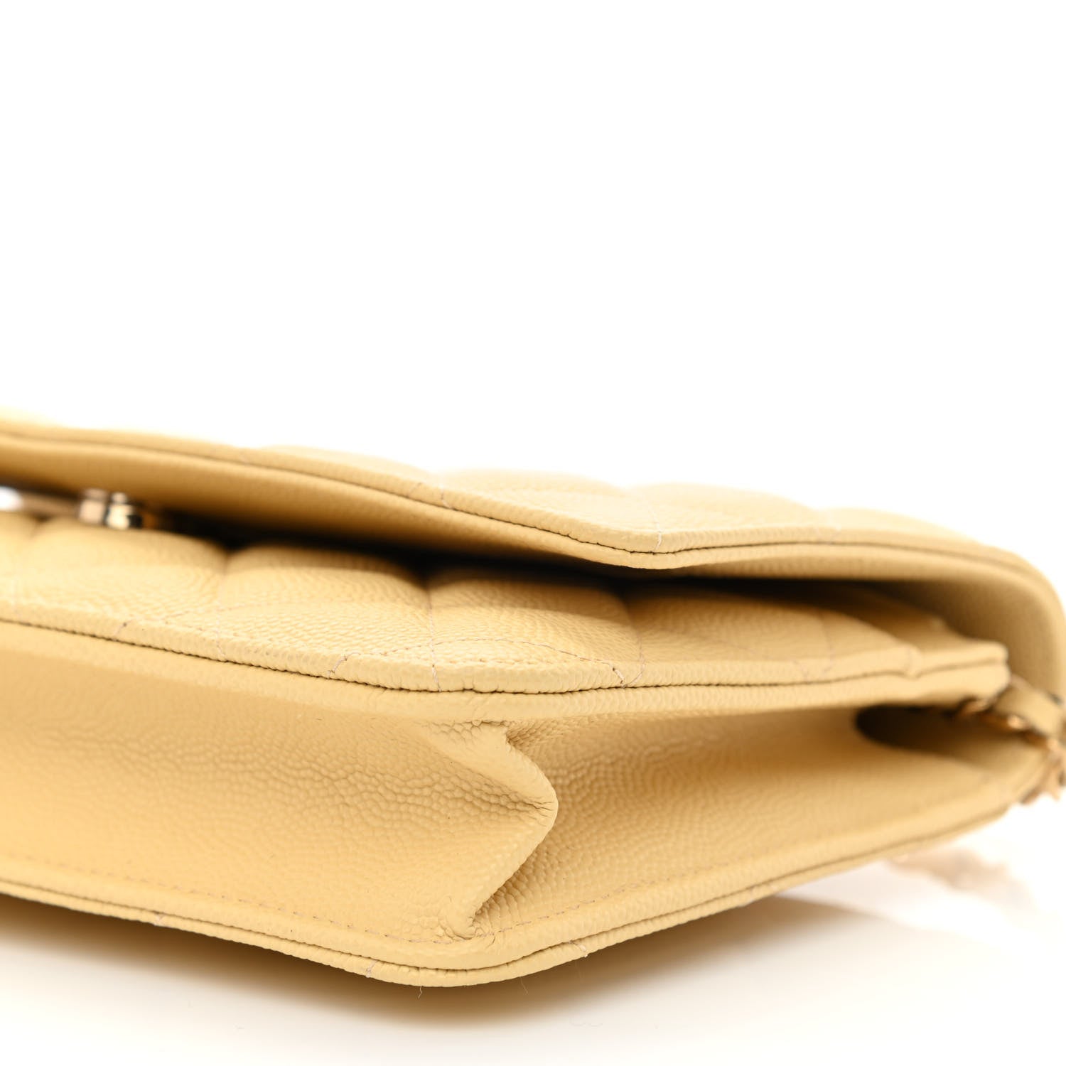 Chanel Caviar Quilted Wallet on Chain WOC Yellow 12 of 13