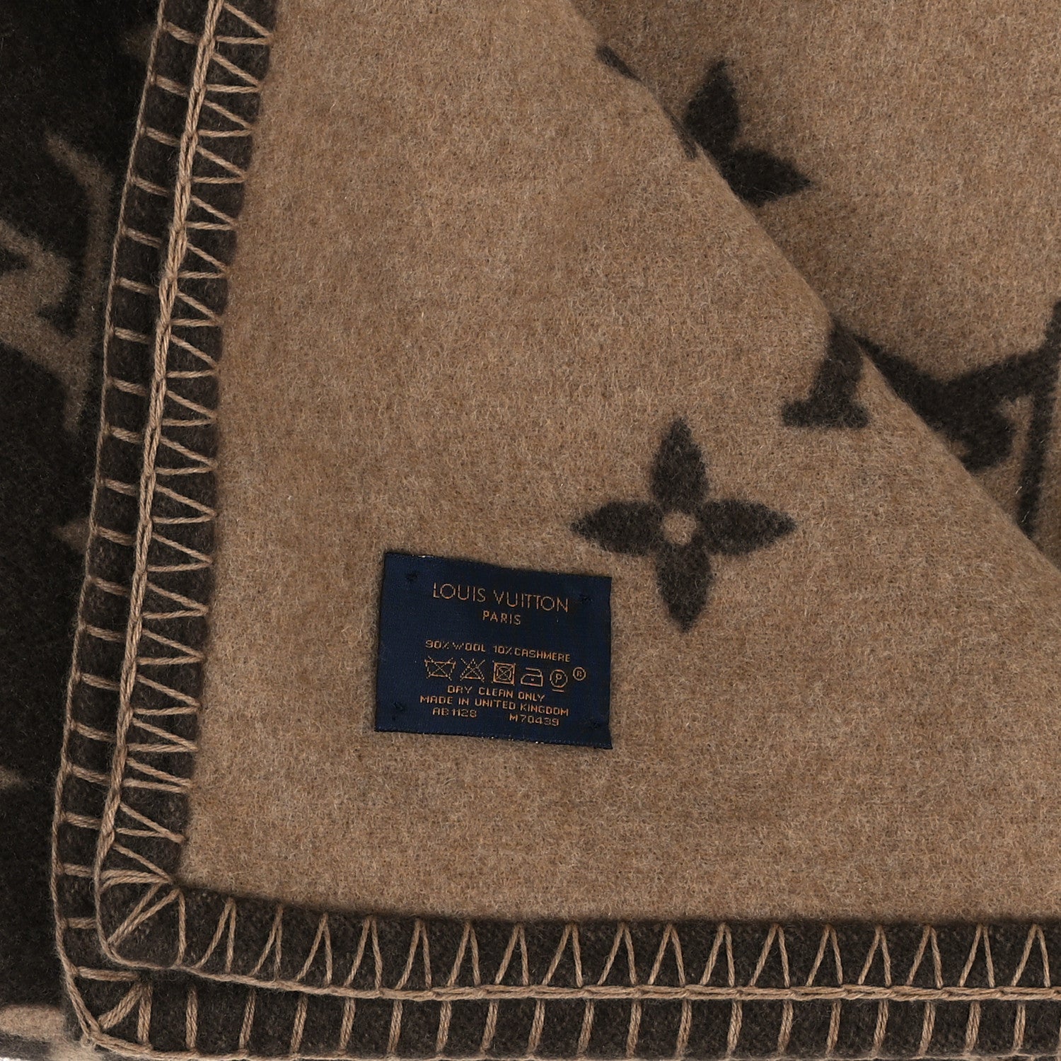 Louis Vuitton Wool Cashmere Neo Monogram Blanket Marron 3 of 3
