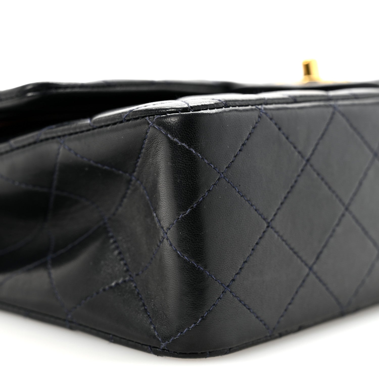 Chanel Lambskin Quilted Medium Double Flap Navy 9 of 10