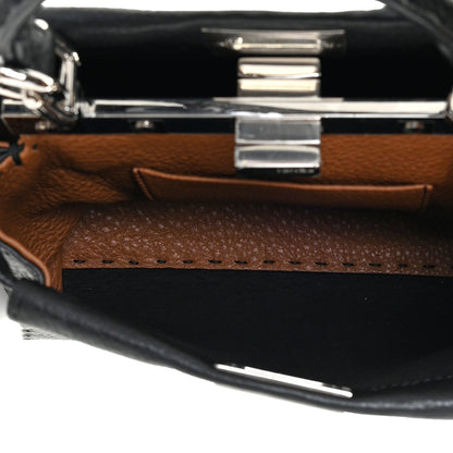 Fendi Cuoio Romano Selleria Bi-Color Mini Peekaboo Iconic Satchel Black Mou 6 of 15