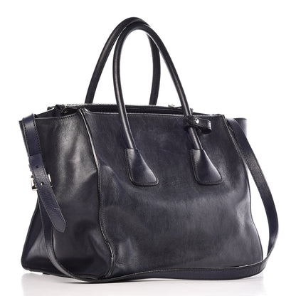 Prada Glace Calfskin Twin Pocket Tote Baltico 4 of 18