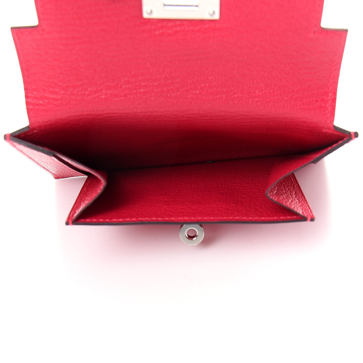 Chevre Mysore Kelly Pocket Compact Wallet Framboise