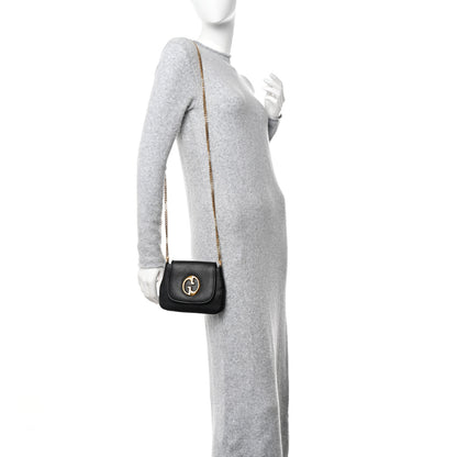Gucci Pebbled Calfskin Small 1973 Chain Shoulder Bag Black 2 of 10