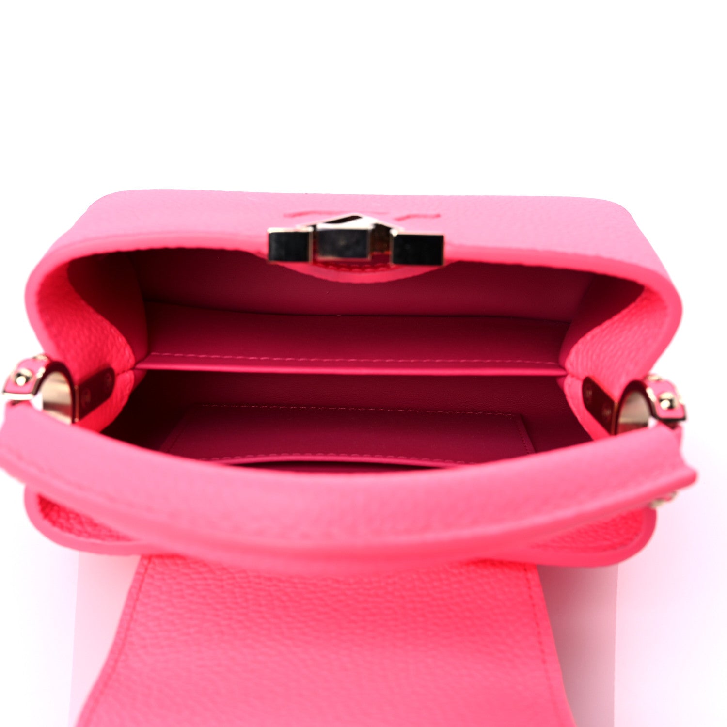 Louis Vuitton Taurillon Monogram Tuffetage Capucines Mini Fluo Pink 4 of 7