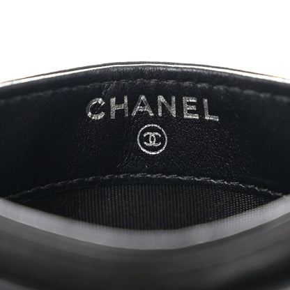 Chanel Lambskin Camellia Embossed Card Holder Black 6 of 8