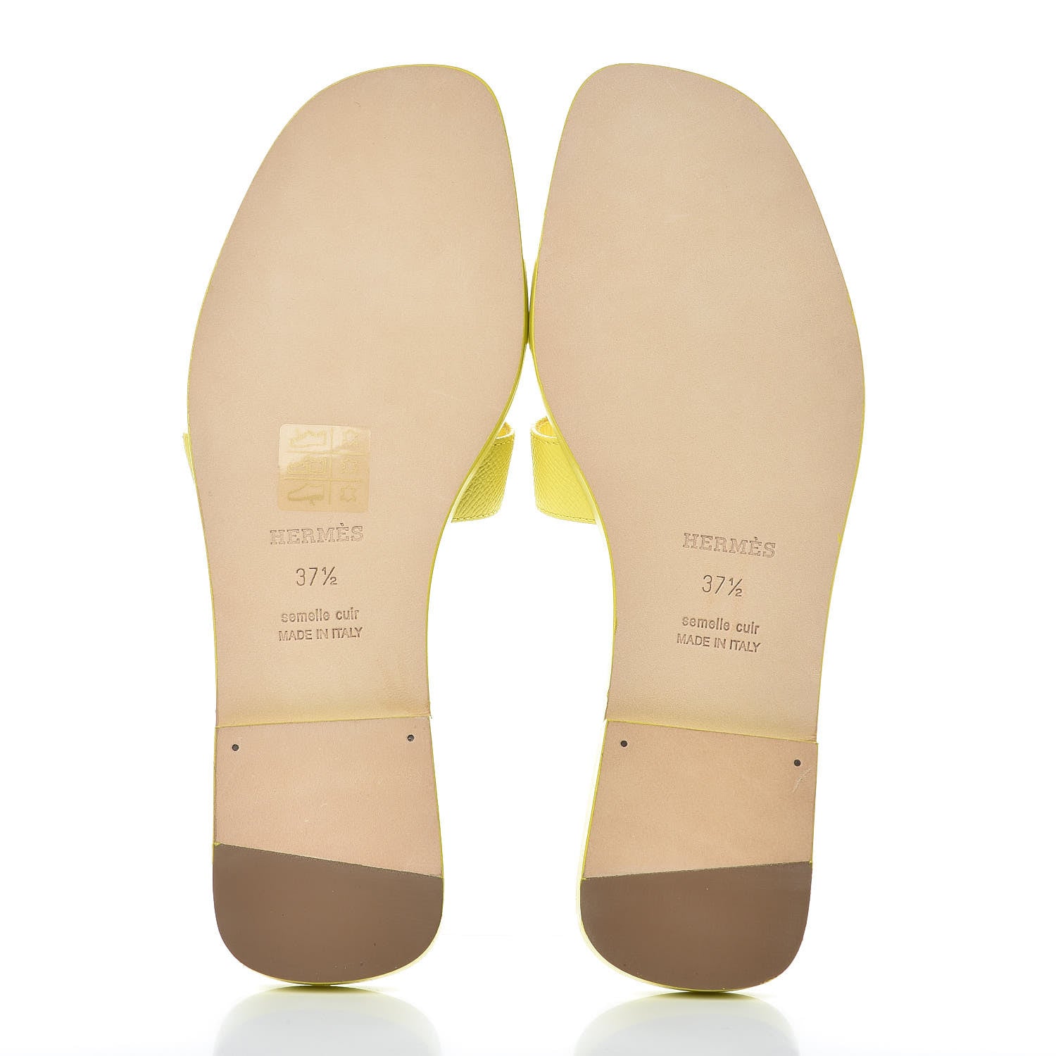 Hermes Epsom Oran Sandals 37.5 Lime 5 of 8