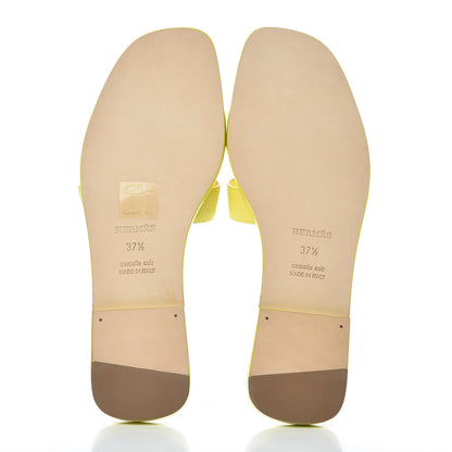 Hermes Epsom Oran Sandals 37.5 Lime 5 of 8