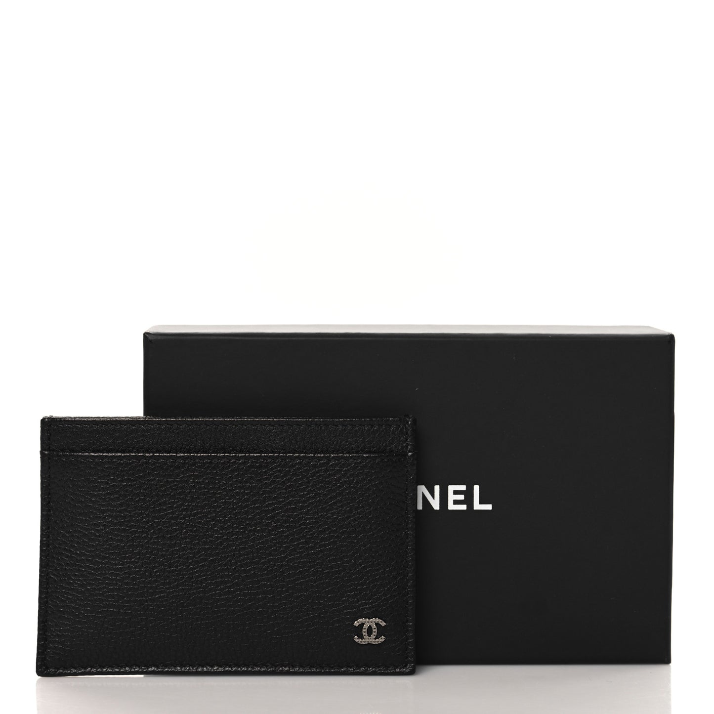 Grained Calfskin CC Card Holder Black