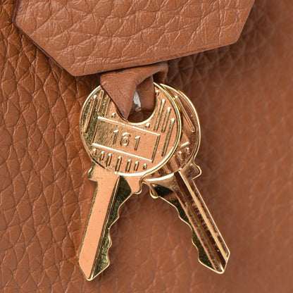Hermes Taurillon Clemence Retourne Horseshoe Kelly 28 Gold 37 of 40