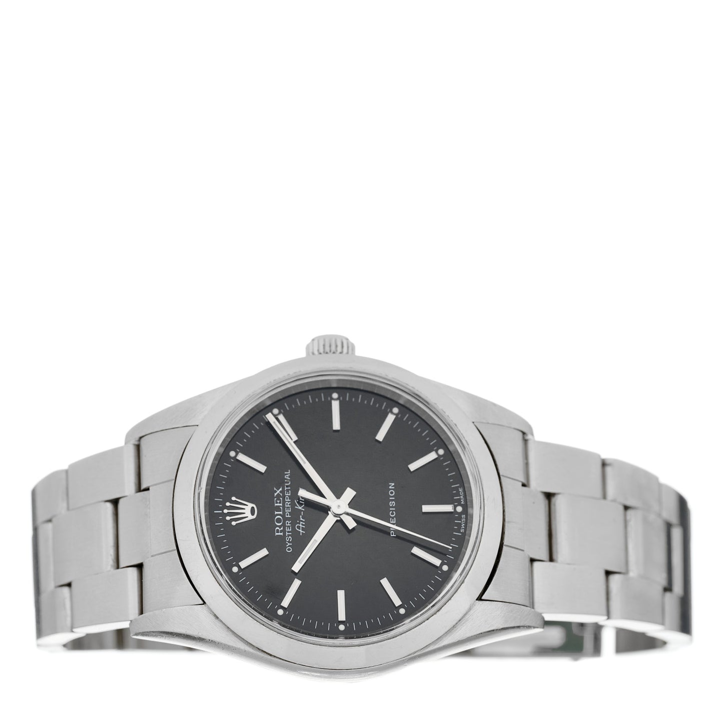 Stainless Steel 34mm Air-King Oyster Perpetual Precision Watch Black 14000