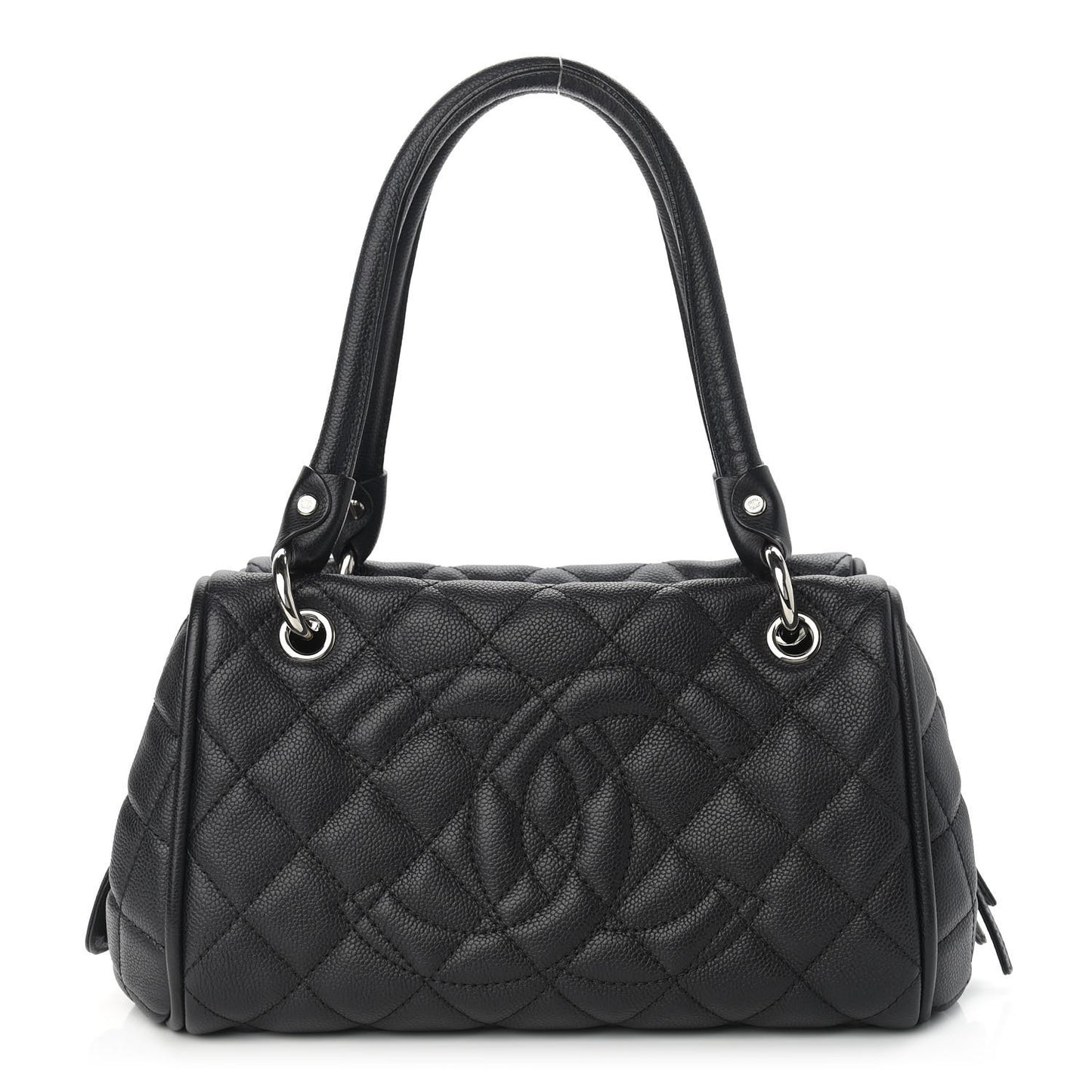 Caviar Quilted Timeless Bowler Black