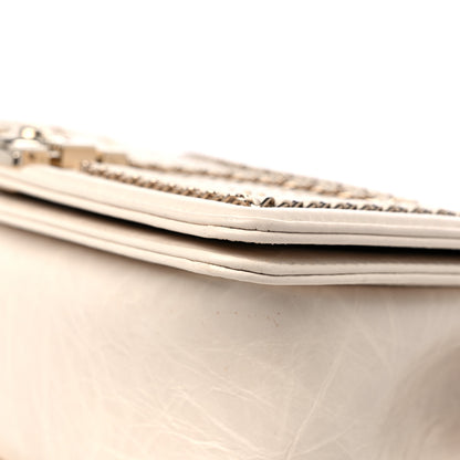 Chanel Crumpled Calfskin Chevron Medium Chain Boy Flap Ivory 9 of 13