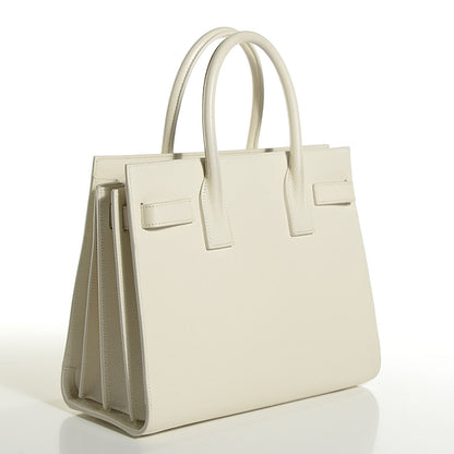 Saint Laurent Grained Calfskin Baby Sac De Jour Dove White 3 of 8