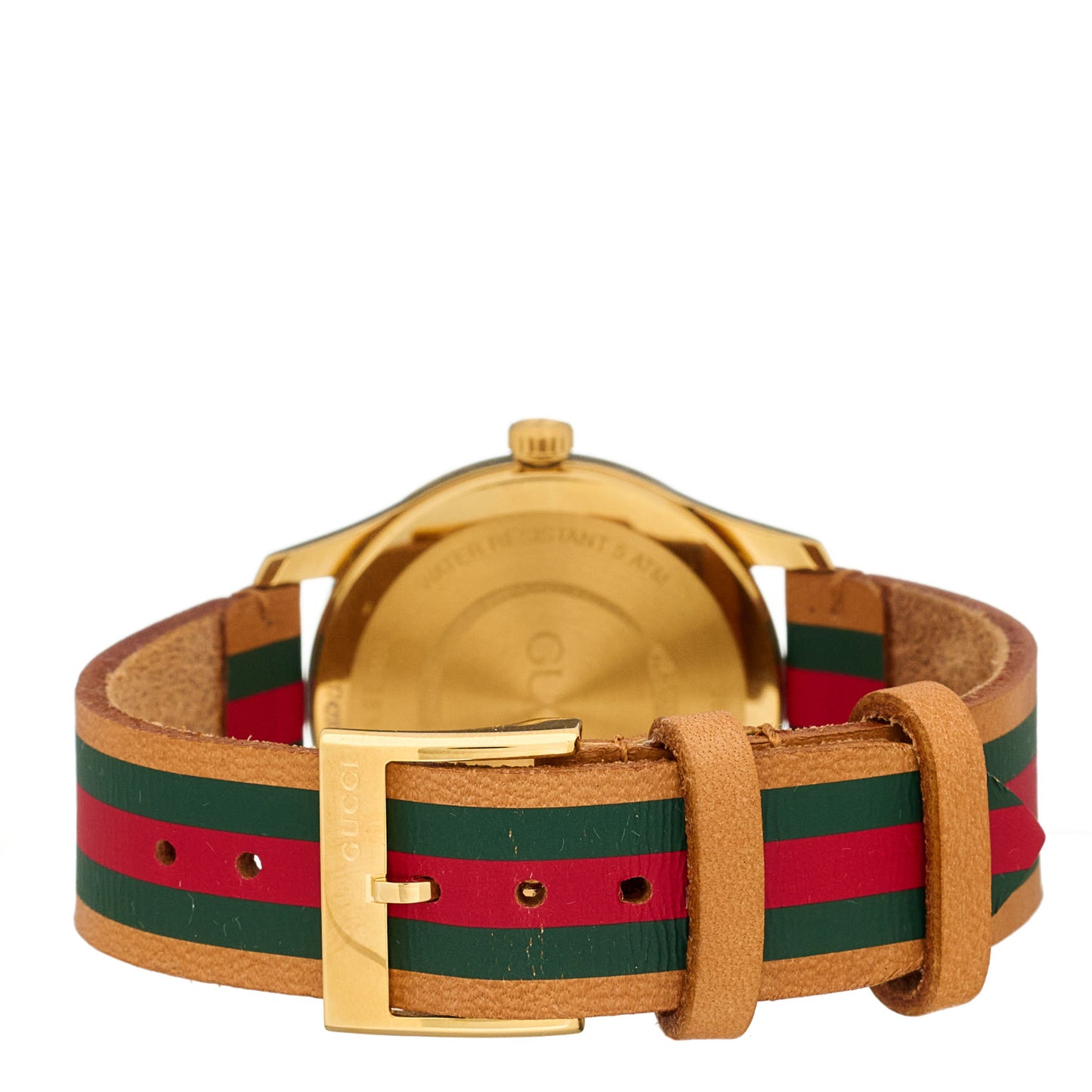 Stainless Steel Calfskin 38mm G-Timeless Stripe Web Quartz Watch Brown