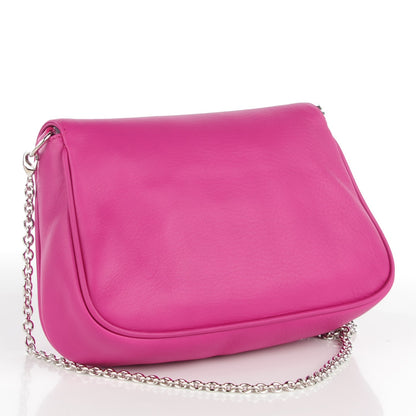 Fendi Vitello Flamingo Enamel Fendista Pouchette Crossbody Magenta 3 of 9