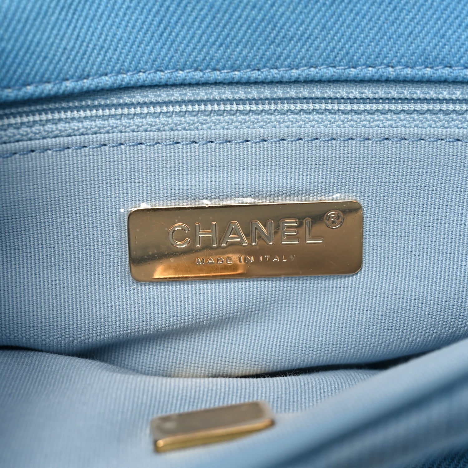 Chanel Denim Quilted Medium Chanel 19 Flap Light Blue 6 of 11