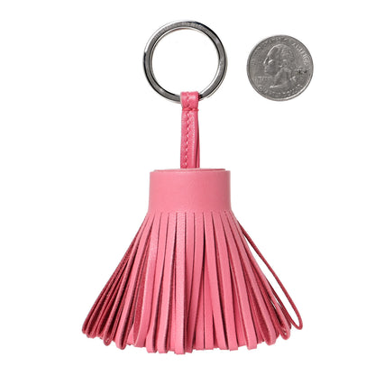 Hermes Lambskin Carmen Tassel Key Holder Rose Azalee 2 of 4