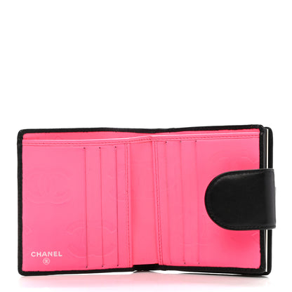 Chanel Calfskin Quilted Cambon Bi-Fold Wallet Black White 5 of 9