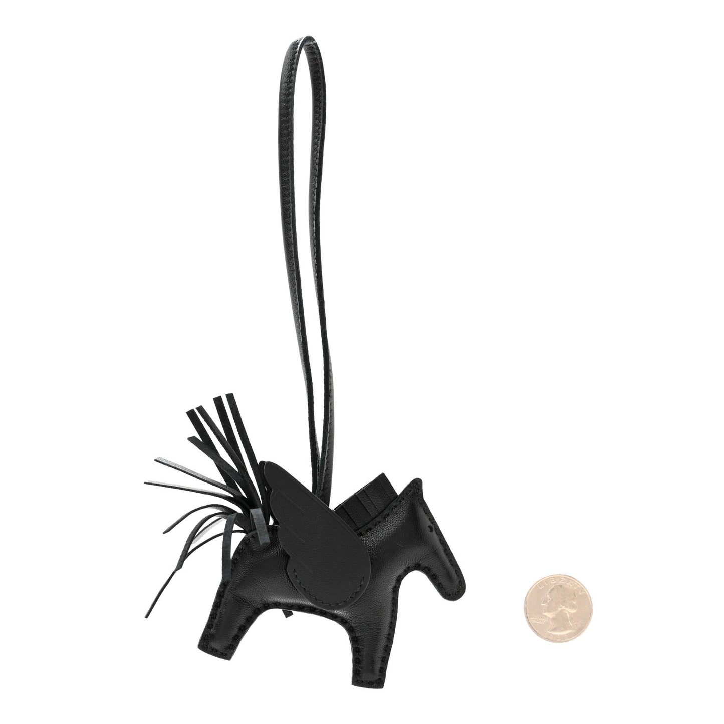 Milo Lambskin Grigri Rodeo Pegase Horse Bag Charm PM So Black