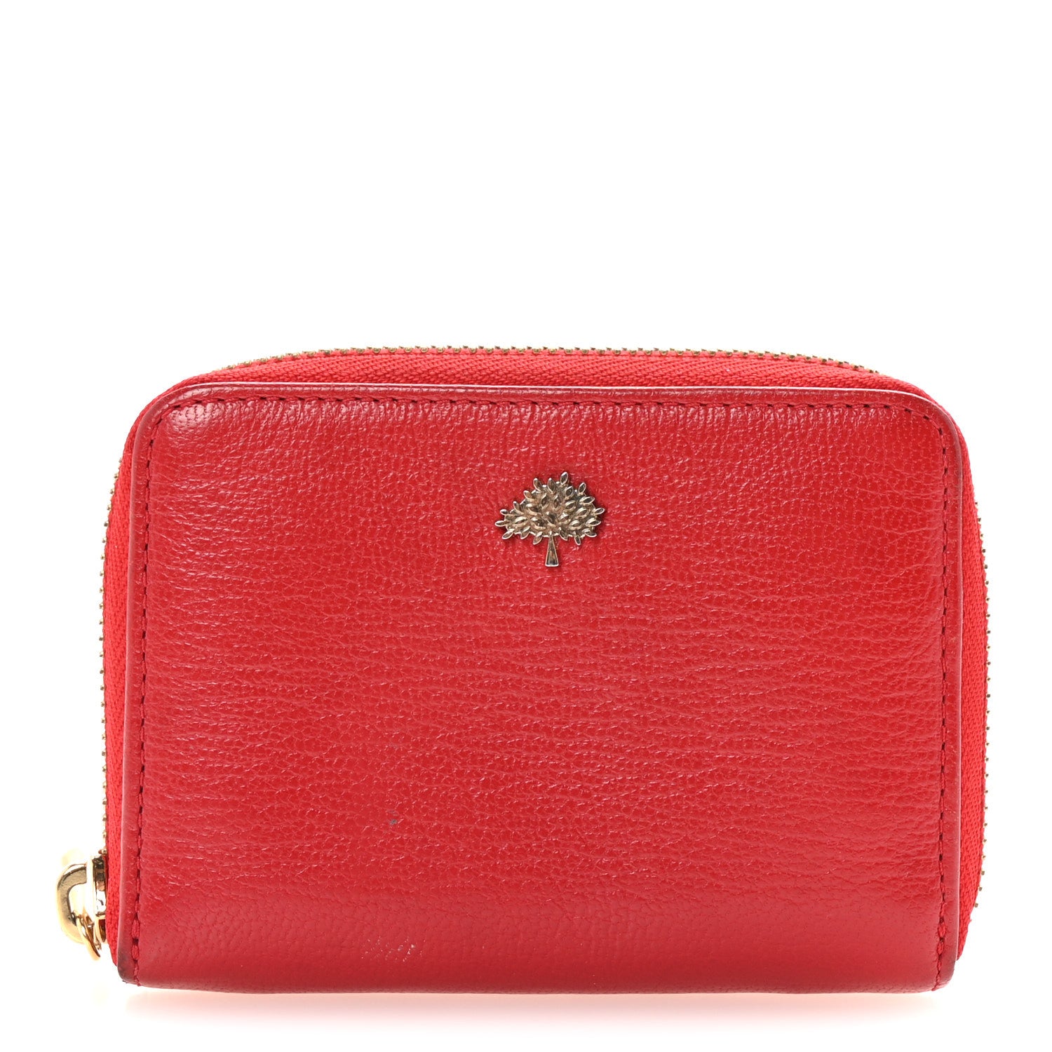Mulberry Small Classic Grain Compact Zip Wallet Red 1 of 6