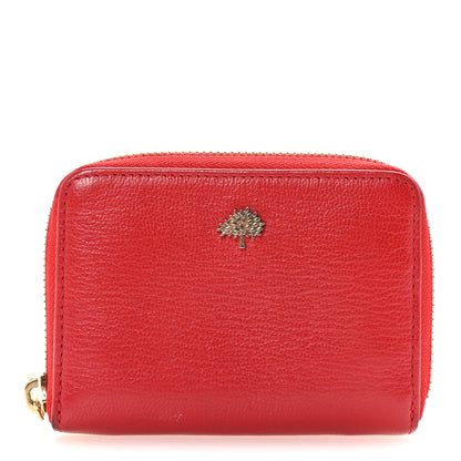 Mulberry Small Classic Grain Compact Zip Wallet Red 1 of 6