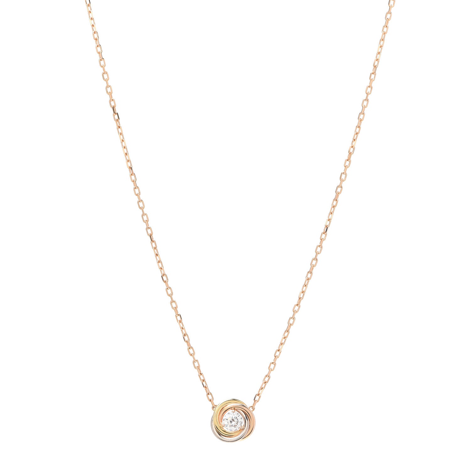 Cartier 18K Pink White Yellow Gold Diamond Trinity De Cartier Pendant Necklace 1 of 7