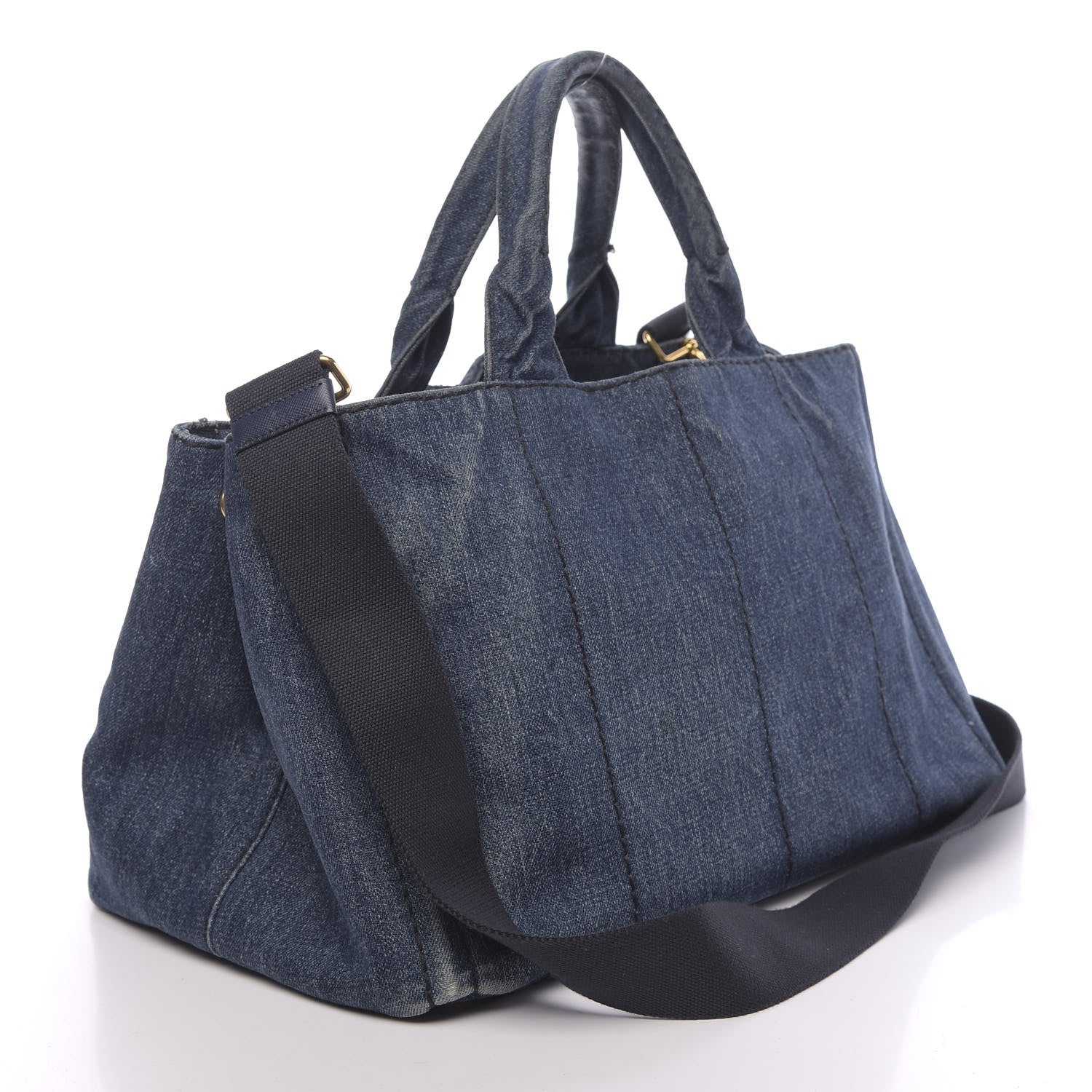 Prada Denim Logo Tote Avio 3 of 12