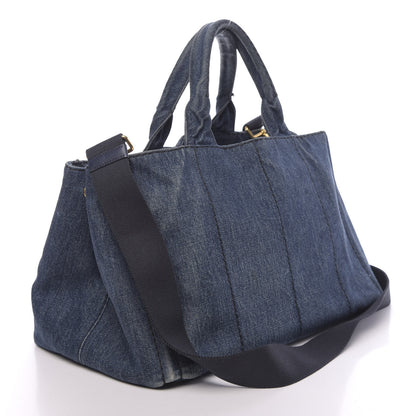 Prada Denim Logo Tote Avio 3 of 12
