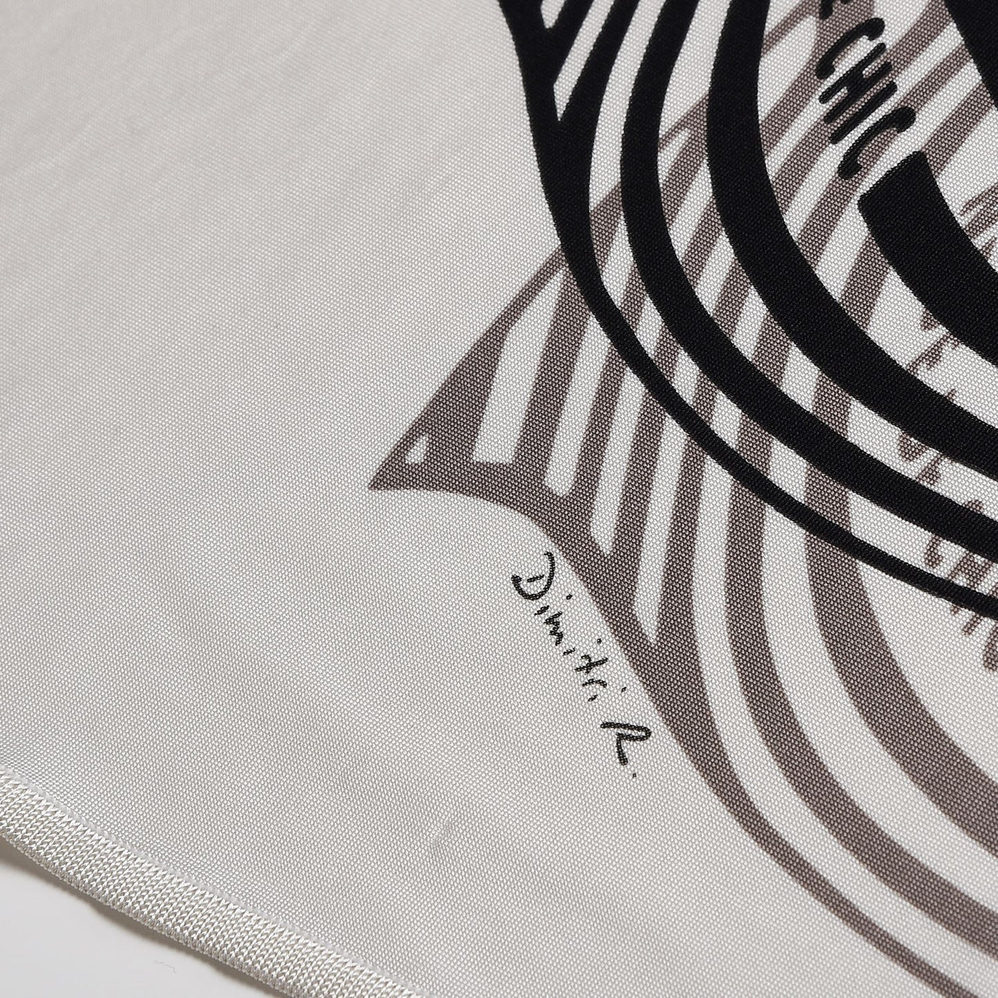 Silk Jersey Onde De Chic Scarf 90 Blanc Noir Sepia
