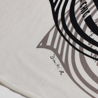 Hermes Silk Jersey Onde De Chic Scarf 90 Blanc Noir Sepia 4 of 8