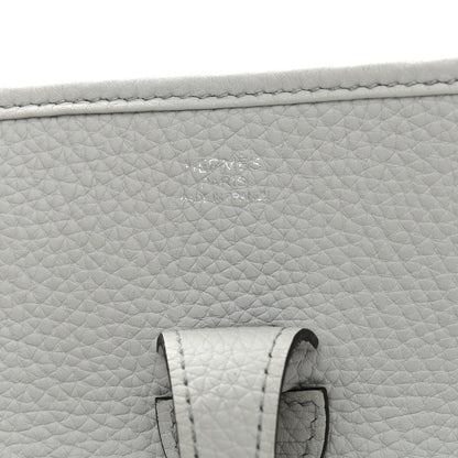 Hermes Taurillon Clemence Evelyne III PM Bleu Pale 6 of 10