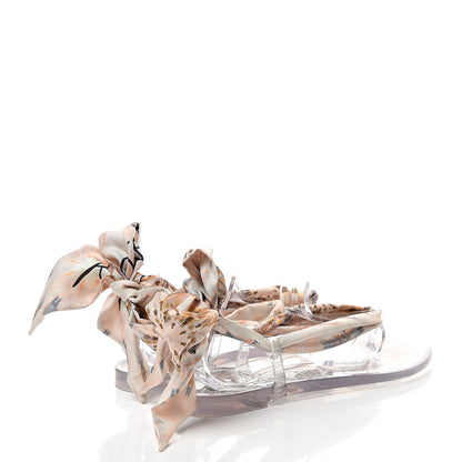 Christian Dior PVC Silk KaleiDiorscopic Mitzah Scarf Thong Sandals 38 4 of 7