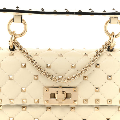 Valentino Garavani Nappa Small Rockstud Spike Shoulder Bag Light Ivory 7 of 11