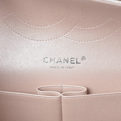 Chanel Metallic Caviar Chevron Quilted Jumbo Double Flap Light Gold 6 of 13