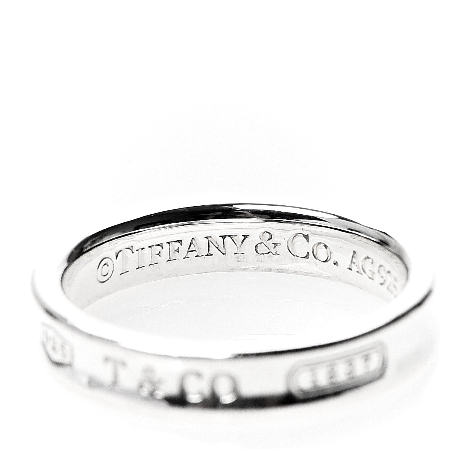 Tiffany Sterling Silver Narrow 1837 Band Ring 52 6 3 of 3