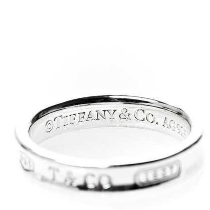 Tiffany Sterling Silver Narrow 1837 Band Ring 52 6 3 of 3