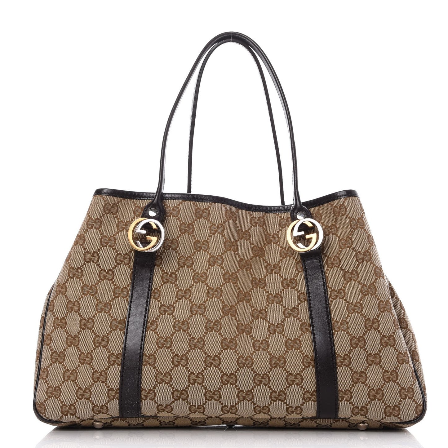 Monogram Medium Twins Tote Dark Brown