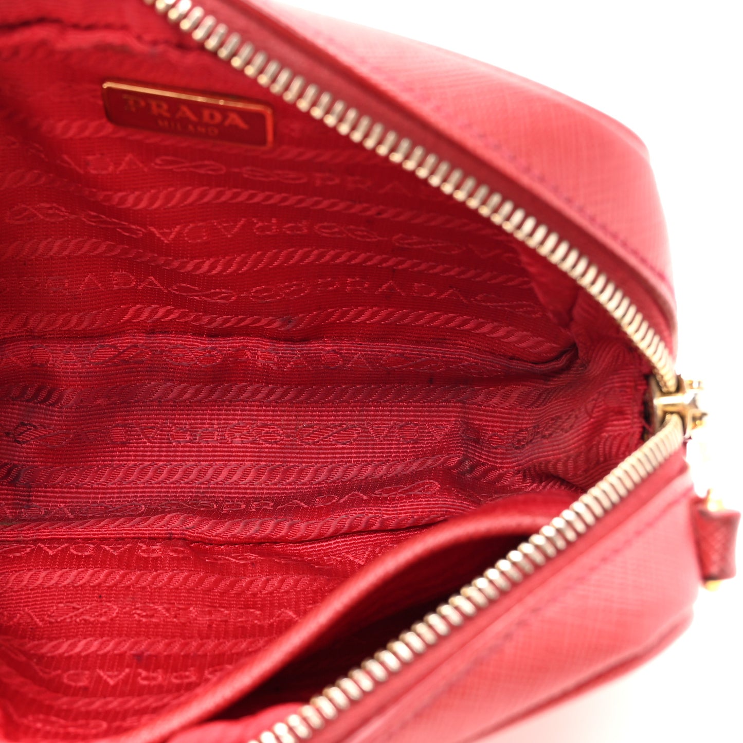 Saffiano Mini Camera Crossbody Bag Fuoco