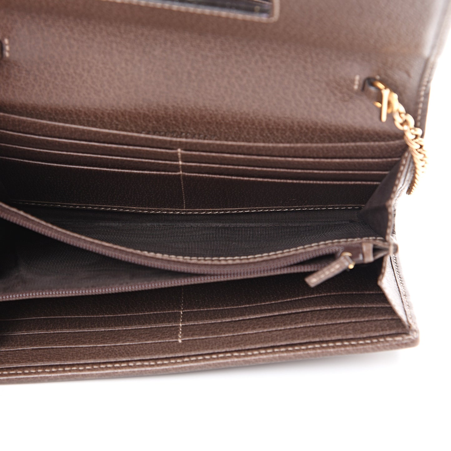 GG Supreme Monogram Web Ophidia Wallet On Chain Brown