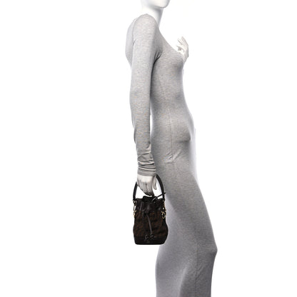 Fendi Suede Vitello King F is Fendi Micro FF Mini Mon Tresor Bucket Bag Sigaro Marrone Ebano 2 of 13