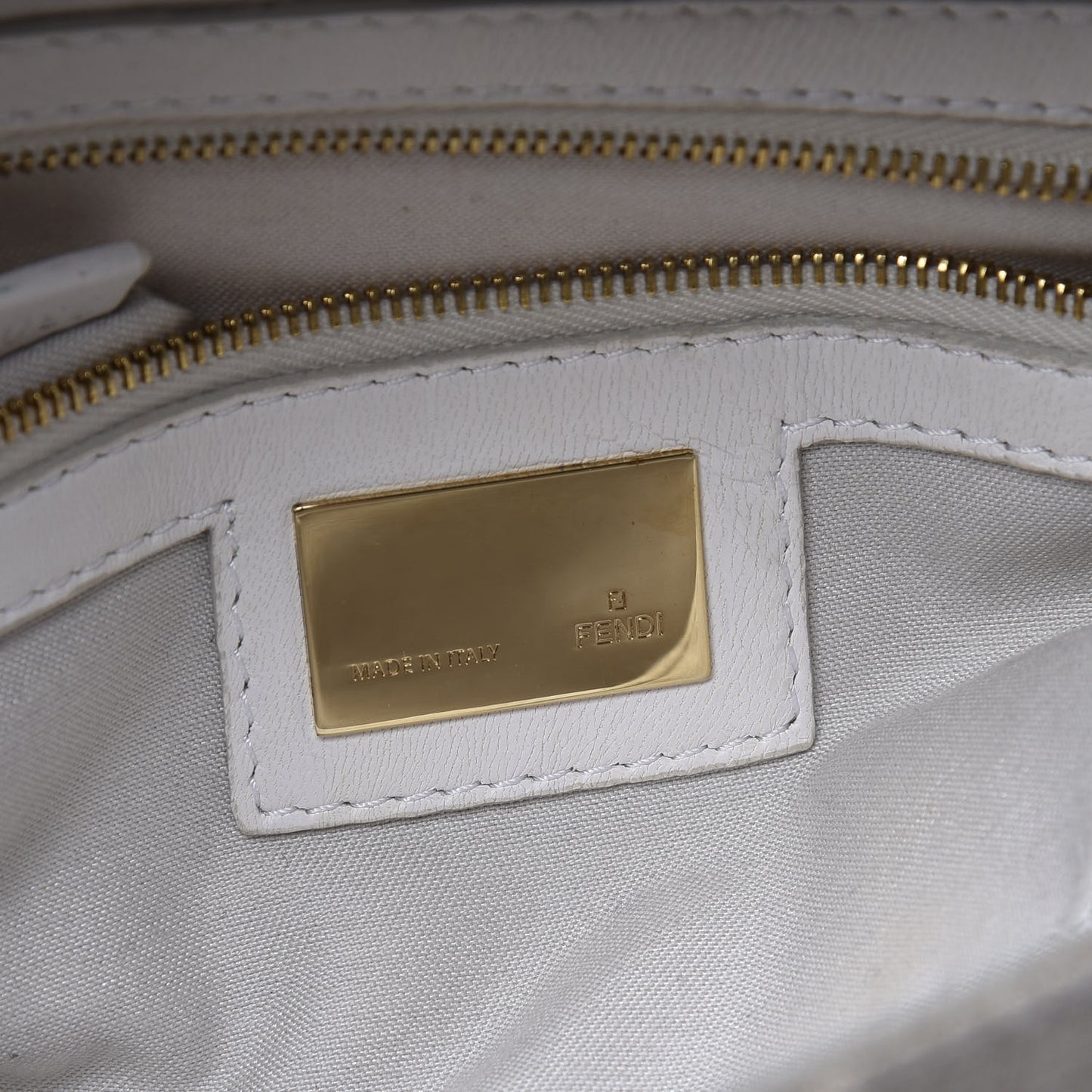 Linen Embroidered Baguette Beige White