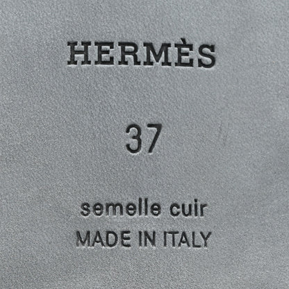 Hermes Box Calfskin Oran Sandals 37 Black 16 of 20
