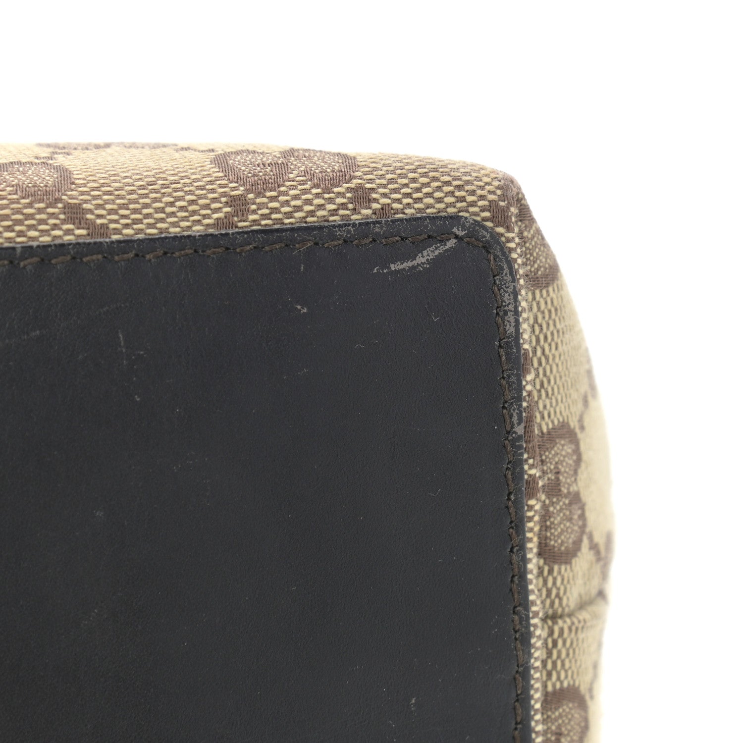 Gucci Monogram Small Bucket Tote Beige Dark Brown 10 of 12