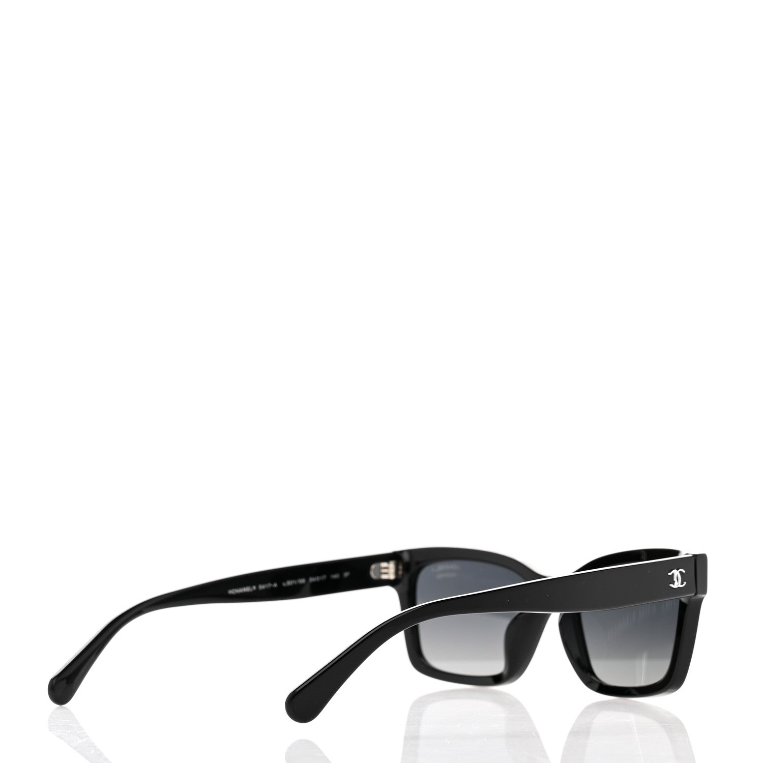 Chanel Acetate Polarized Square Sunglasses 5417-A Black 4 of 8