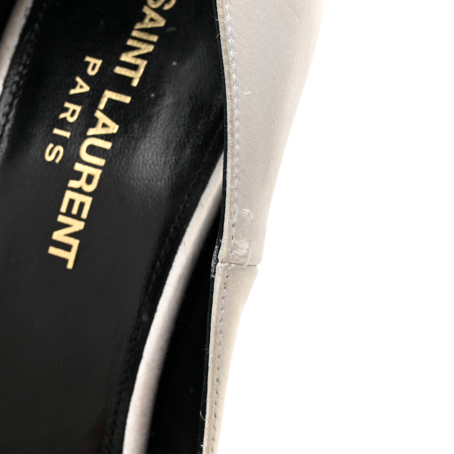 Saint Laurent Satin Crystal Embellished Tower 110 Pump 38 Optique White 13 of 14