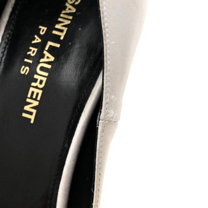 Saint Laurent Satin Crystal Embellished Tower 110 Pump 38 Optique White 13 of 14