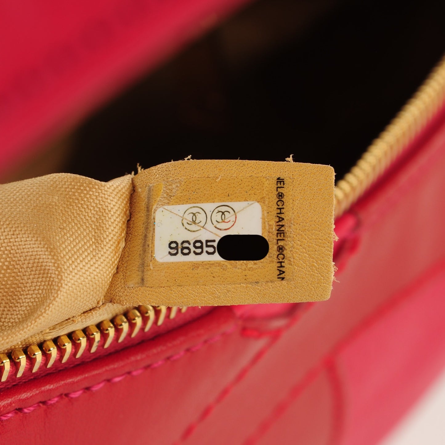 Lambskin Small CC Stitched Shoulder Bag Red Pink