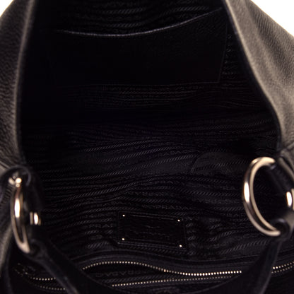 Prada Vitello Daino Hobo Black 4 of 11
